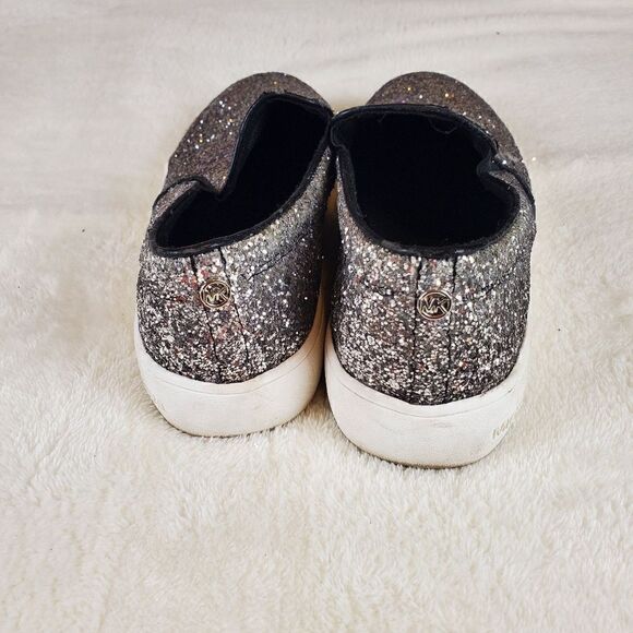 Michael Michael Kors Ivy Ombre Black Silver Glitter Slip On Tennis Shoes Size 5 - Picture 7 of 9